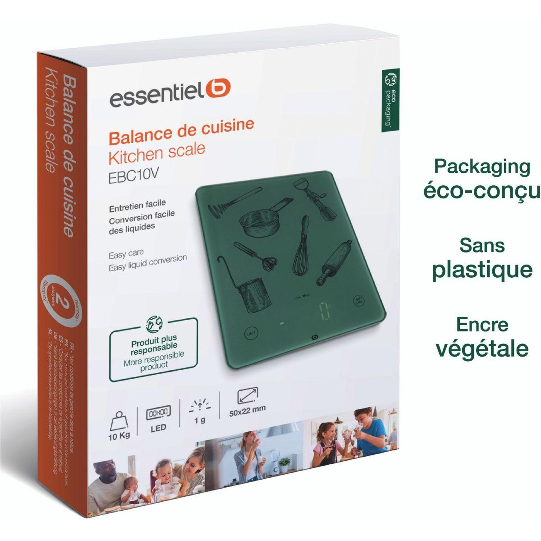 Voir la diapositive 2 : ESSENTIEL B Balance de cuisine EBC10V
