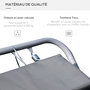 Voir la diapositive 6 : HOMCOM Bain de soleil transat de jardin bascule 2 personnes hamac 2,12 x 1,75 x 0,6 m gris