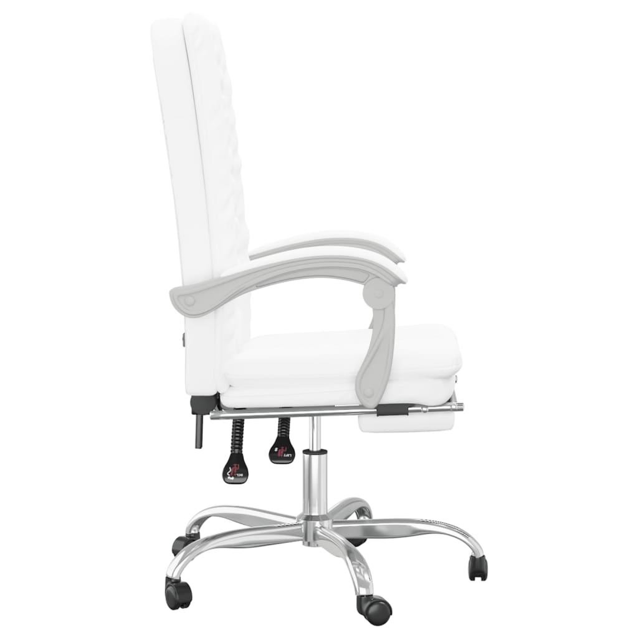 Voir la diapositive 4 : VIDAXL Fauteuil inclinable de bureau Blanc Similicuir