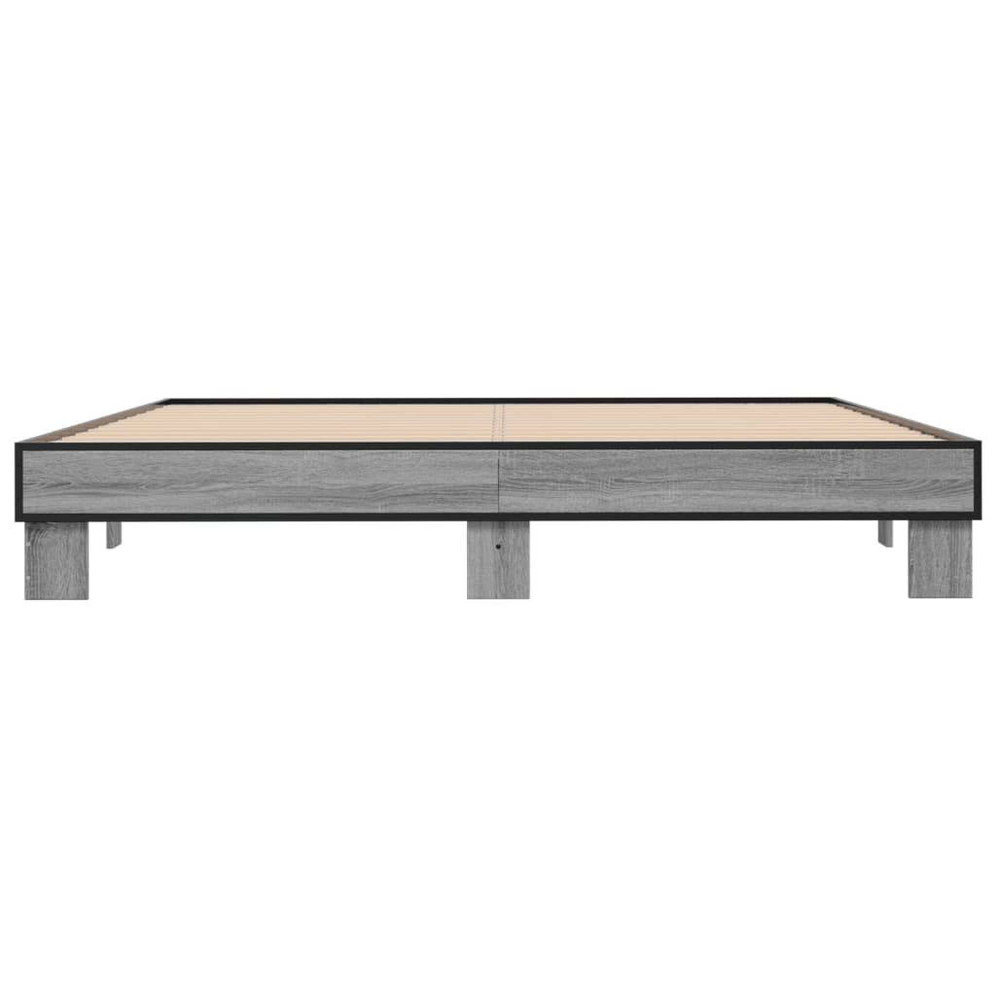 Voir la diapositive 4 : VIDAXL Cadre de lit sans matelas sonoma gris 200x200 cm
