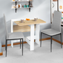 Voir la diapositive 2 : ID MARKET Table console pliable EDI 2-4 personnes bois blanc plateau façon hêtre 103 x 76 cm