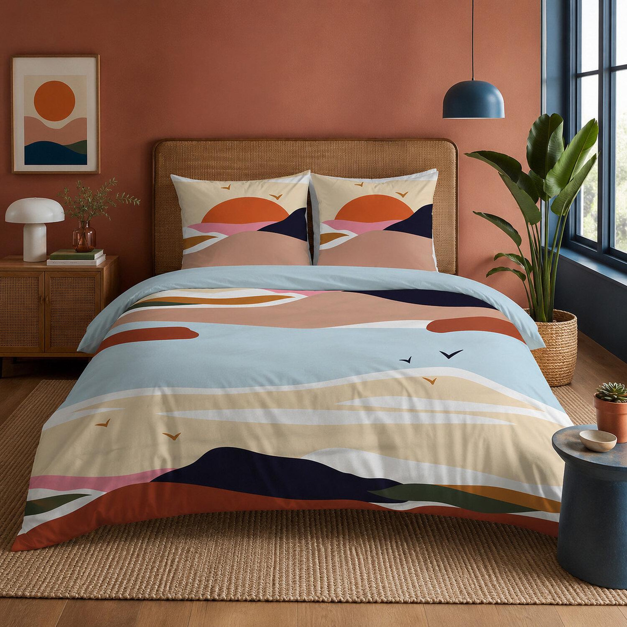 Voir la diapositive 1 : Les Ateliers du Linge Parure de housse de couette 100% coton 57fils safa