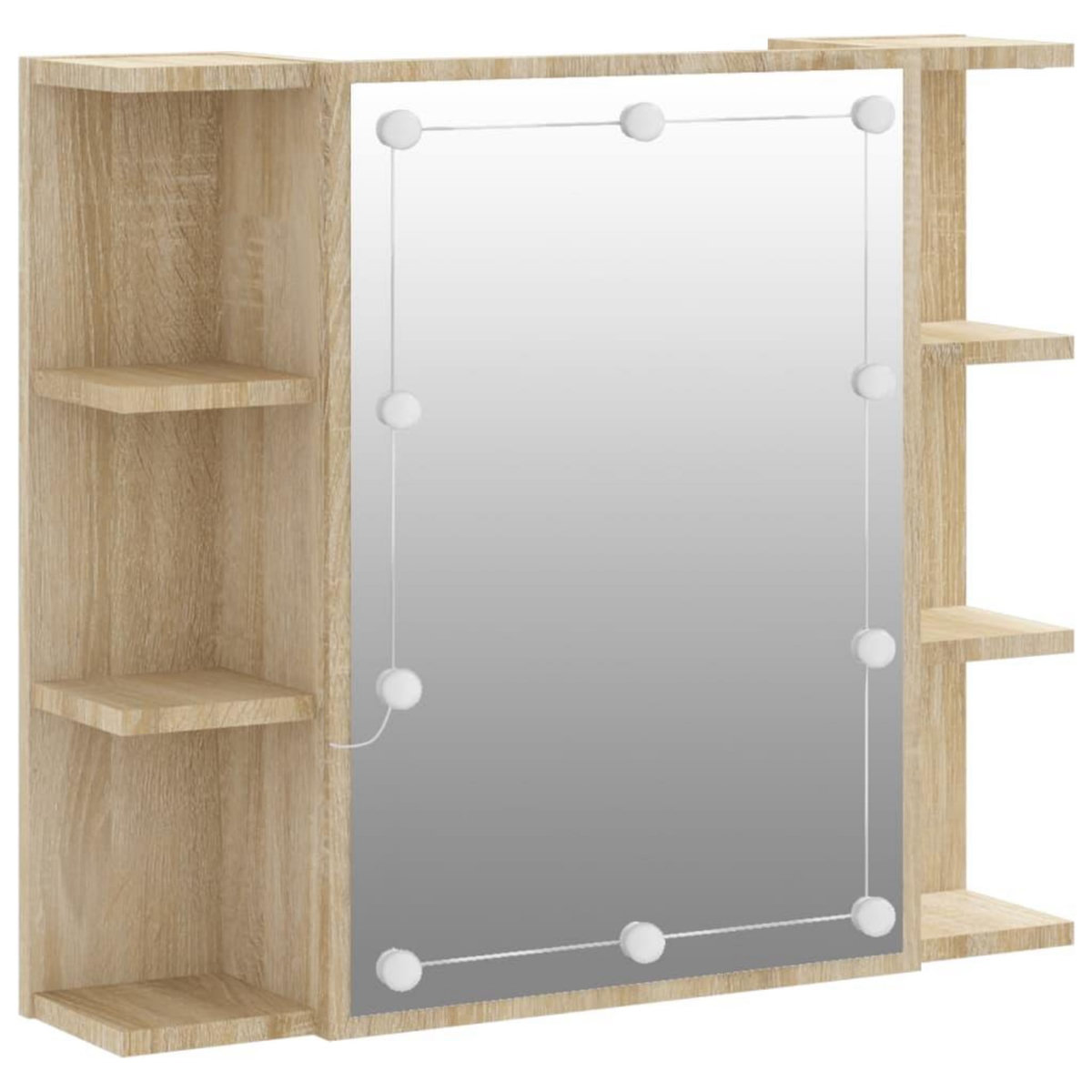 VIDAXL Armoire a miroir avec LED Chene sonoma 70x16,5x60 cm
