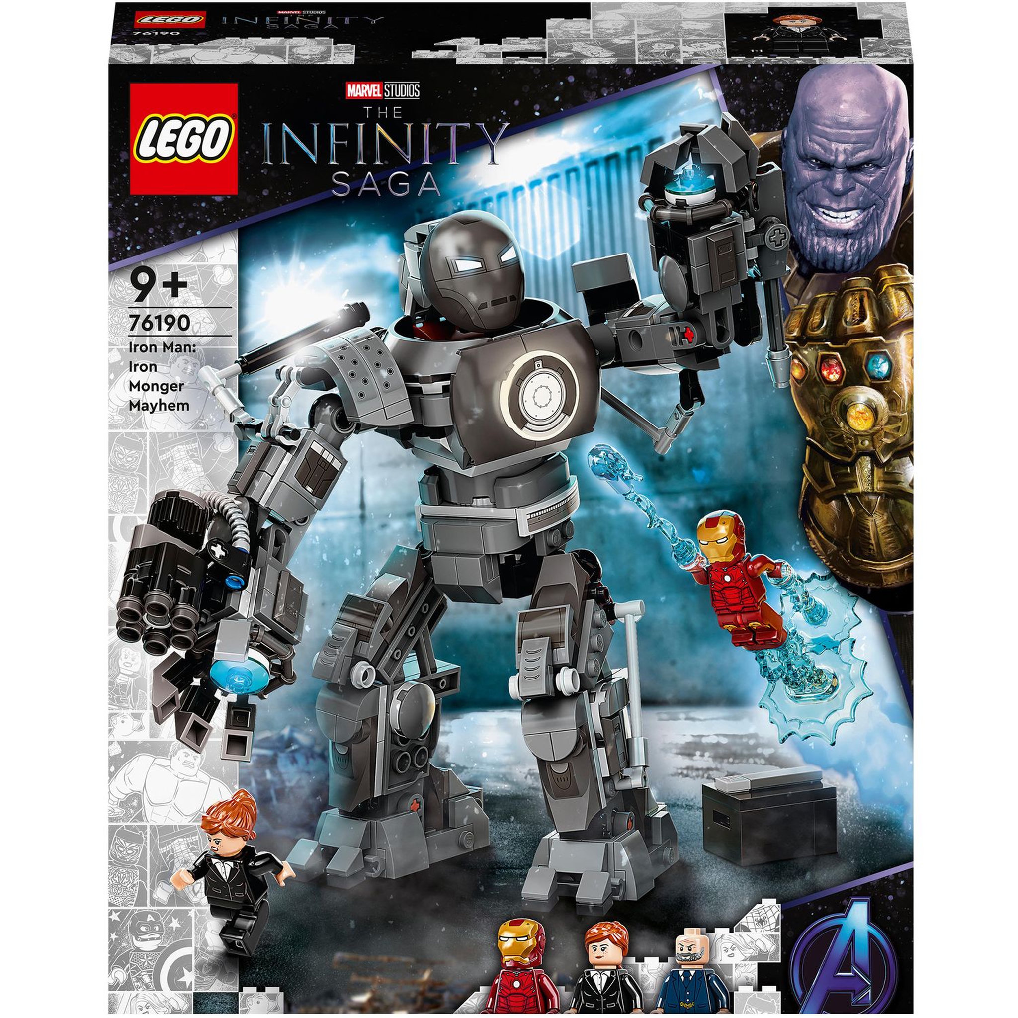 Voir la diapositive 1 : LEGO Marvel Super Heroes 76190 - The Infinity Saga - Iron Man : la destruction d&rsquo;Iron Monger dès 9 ans