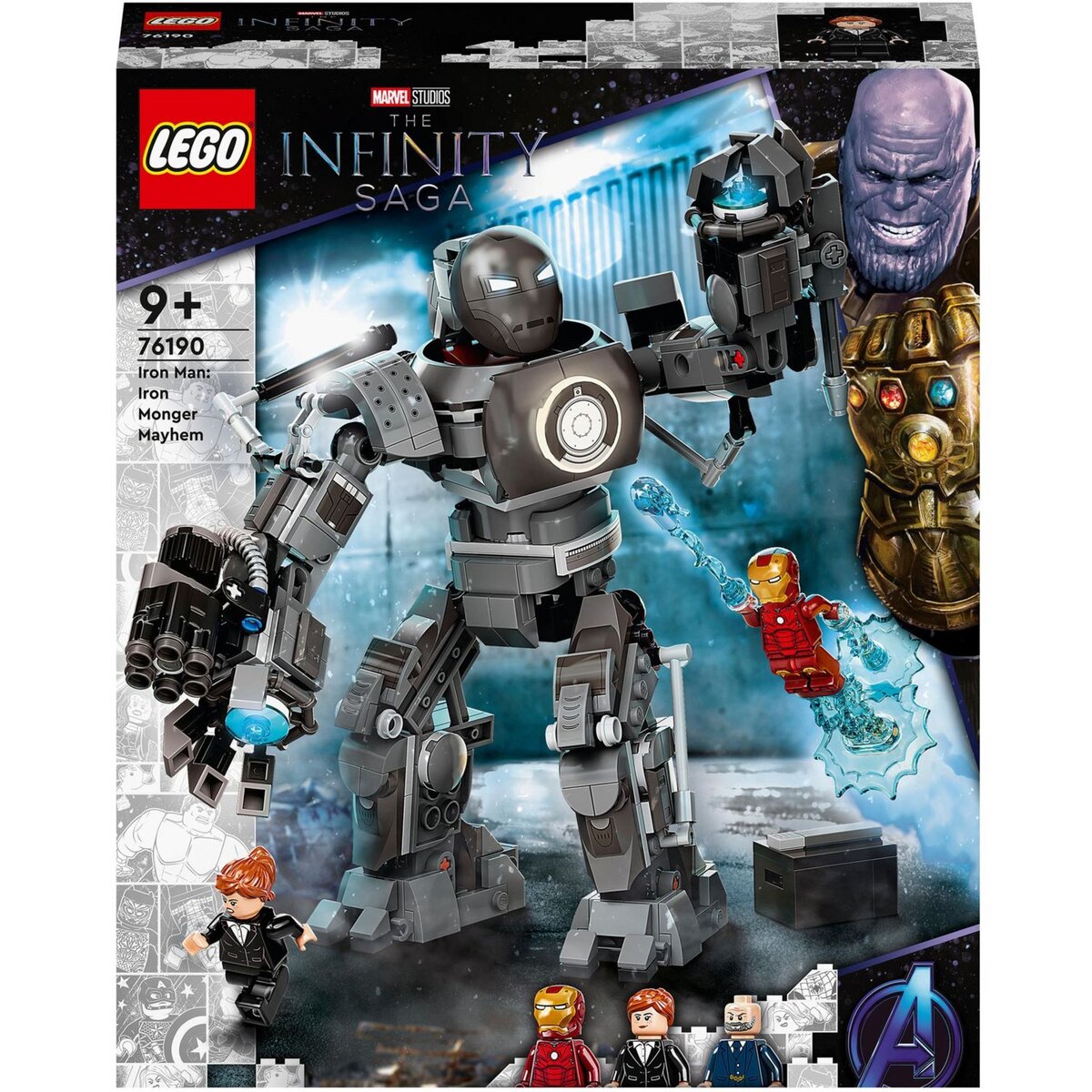LEGO Marvel Super Heroes 76190 - The Infinity Saga - Iron Man : la destruction d&rsquo;Iron Monger dès 9 ans