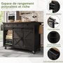 Voir la diapositive 4 : MERAX Desserte 2 portes 3 tiroirs coloris noir mdf