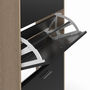 Voir la diapositive 6 : ID MARKET Meuble à chaussures 24 paires KLARK imitation hêtre 4 portes noires