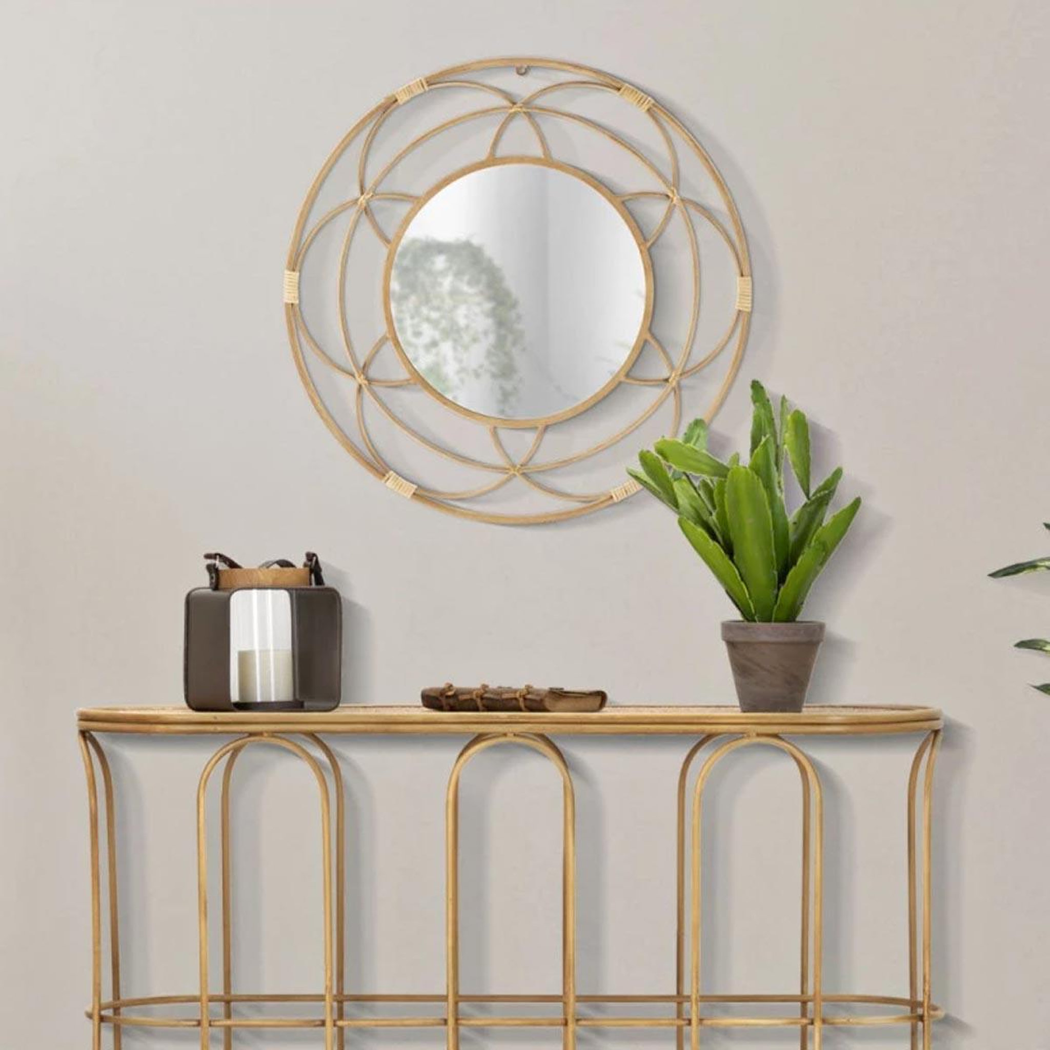 Voir la diapositive 5 : Paris Prix Miroir mural déco  valencia  60cm naturel