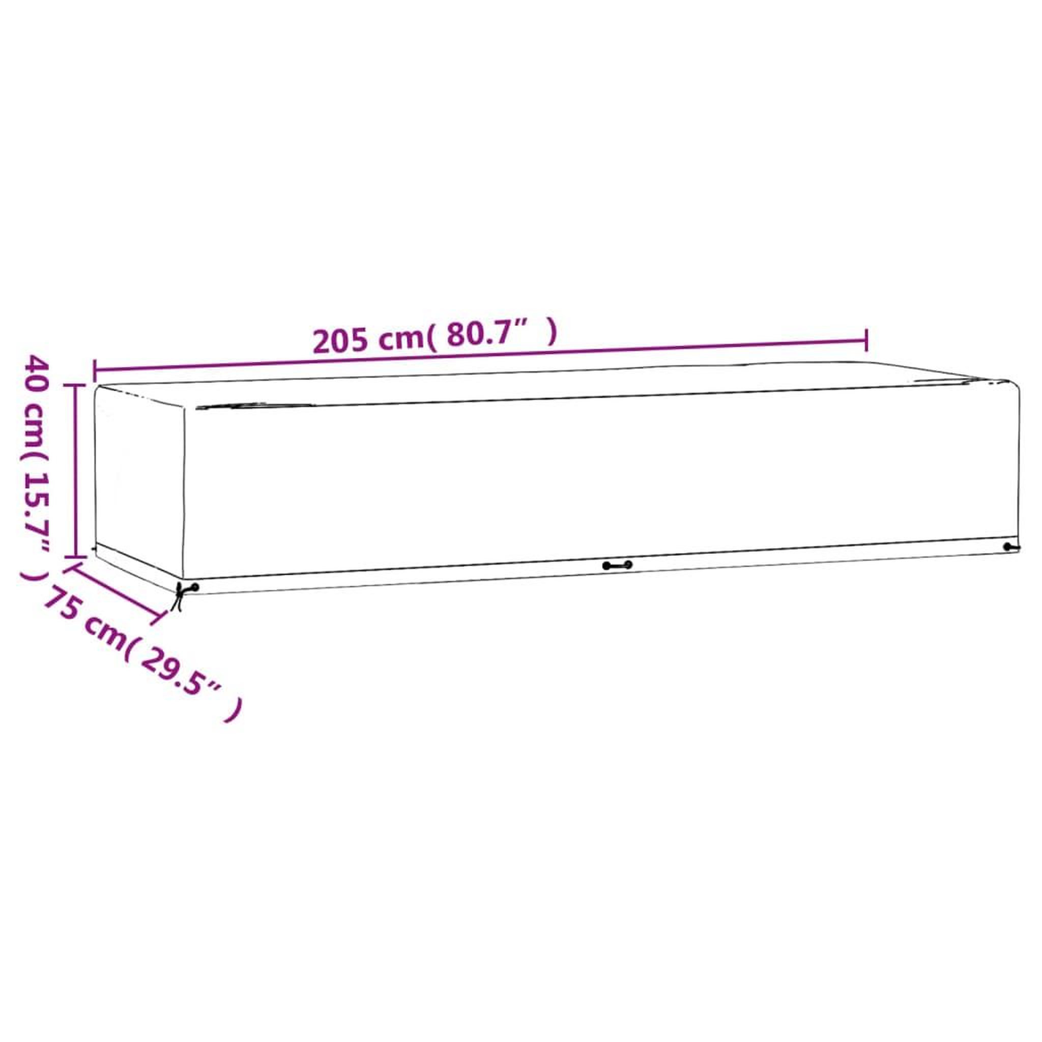 Voir la diapositive 6 : VIDAXL Housse de chaise longue 12 œillets 205x75x40 cm polyethylene