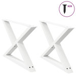 VIDAXL Pieds de table basse 2 pcs blanc 70x(42-43,3) cm acier