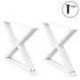 Voir la diapositive 1 : VIDAXL Pieds de table basse 2 pcs blanc 70x(42-43,3) cm acier