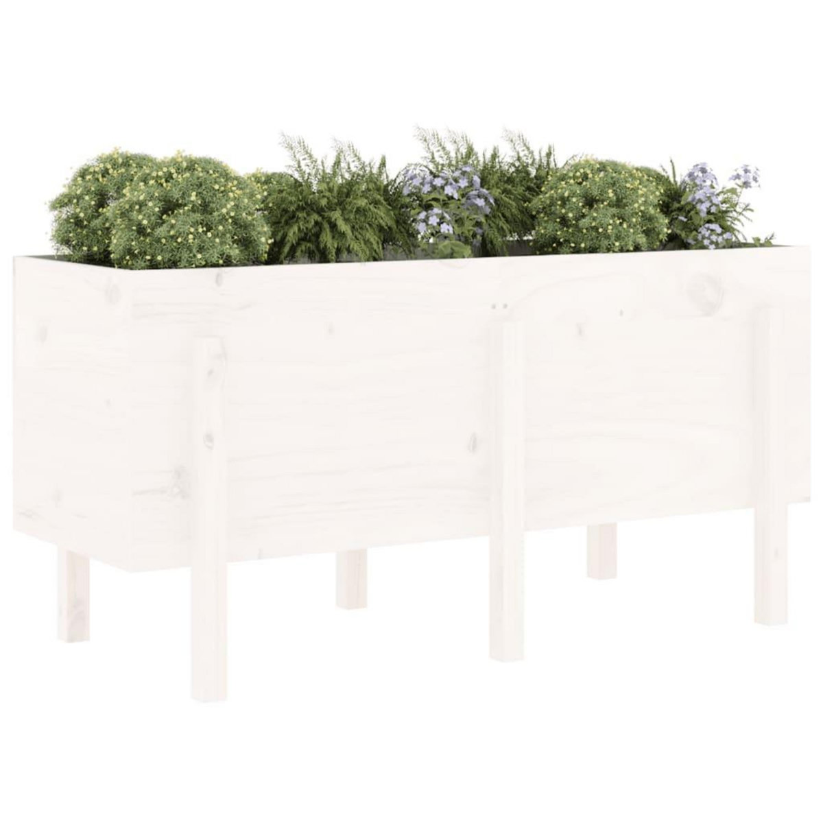 VIDAXL Lit sureleve de jardin blanc 121x50x57 cm bois de pin massif