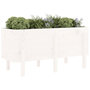 Voir la diapositive 3 : VIDAXL Lit sureleve de jardin blanc 121x50x57 cm bois de pin massif