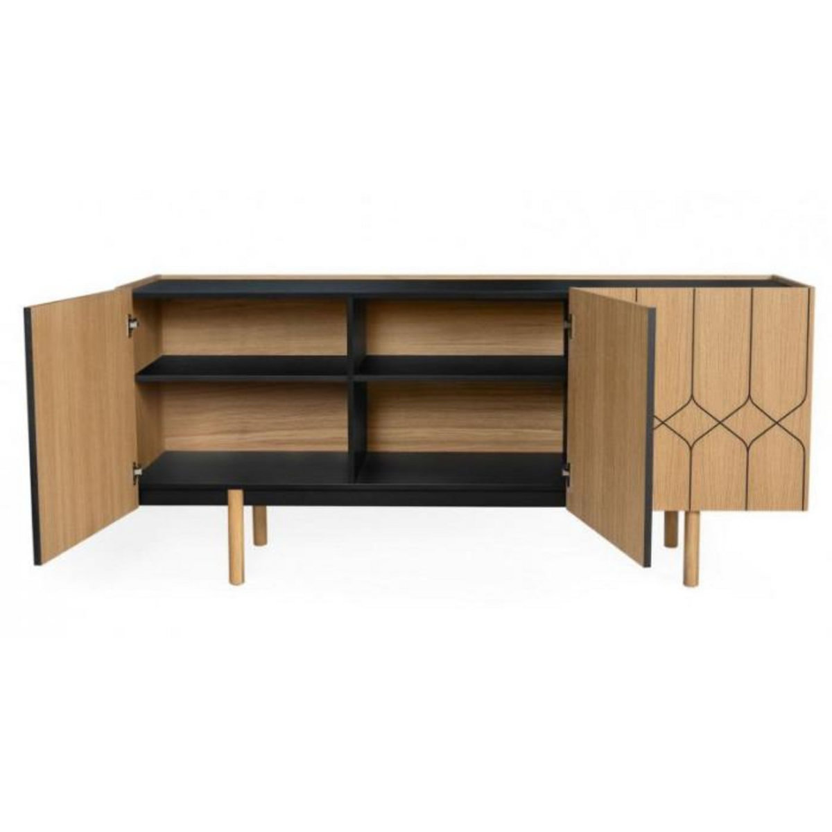 Paris Prix Buffet Design en Bois Massif  Porto II  175cm Chêne