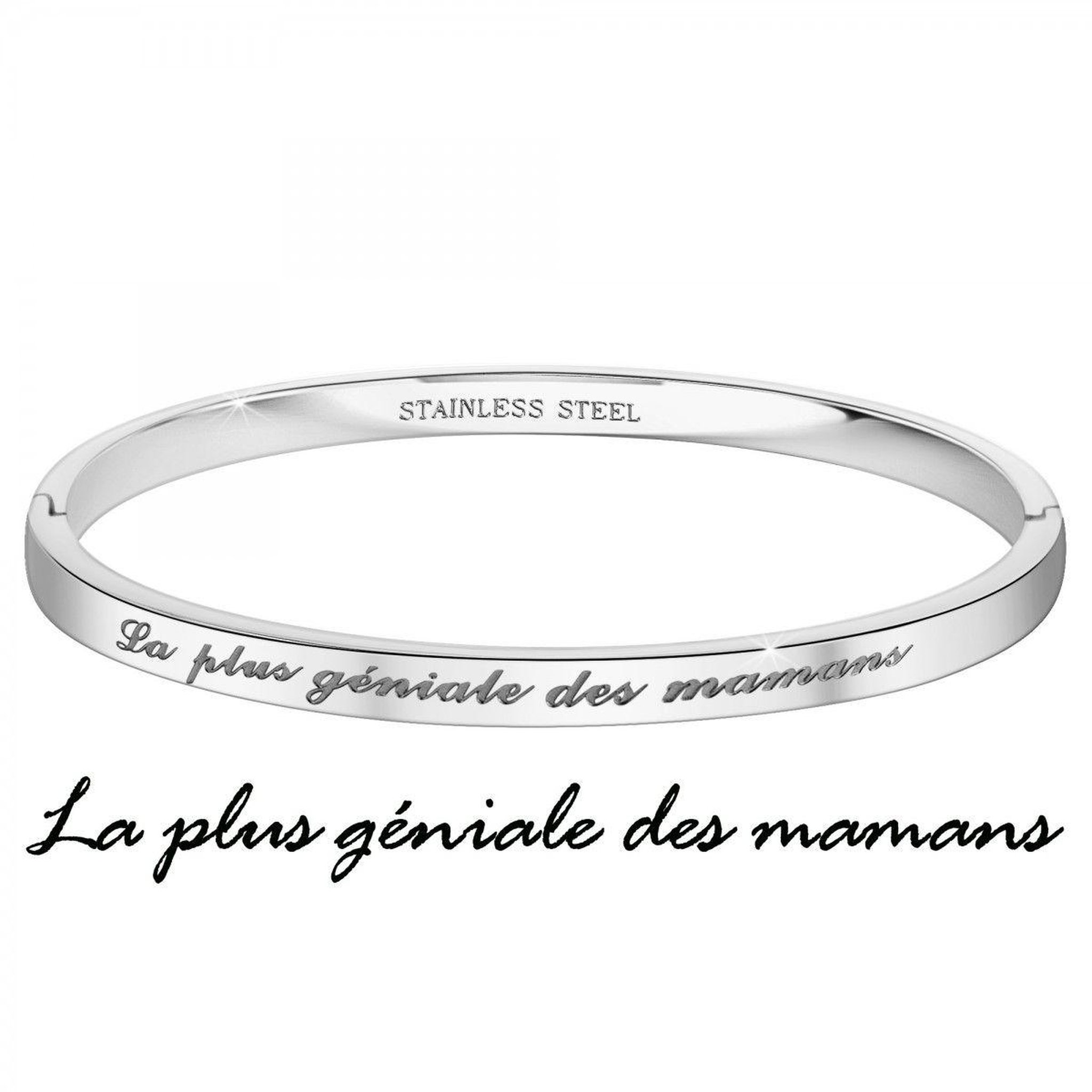 Voir la diapositive 3 : SC CRYSTAL La plus géniale des mamans - Bracelet SC Crystal en Acier Rhodié argenté