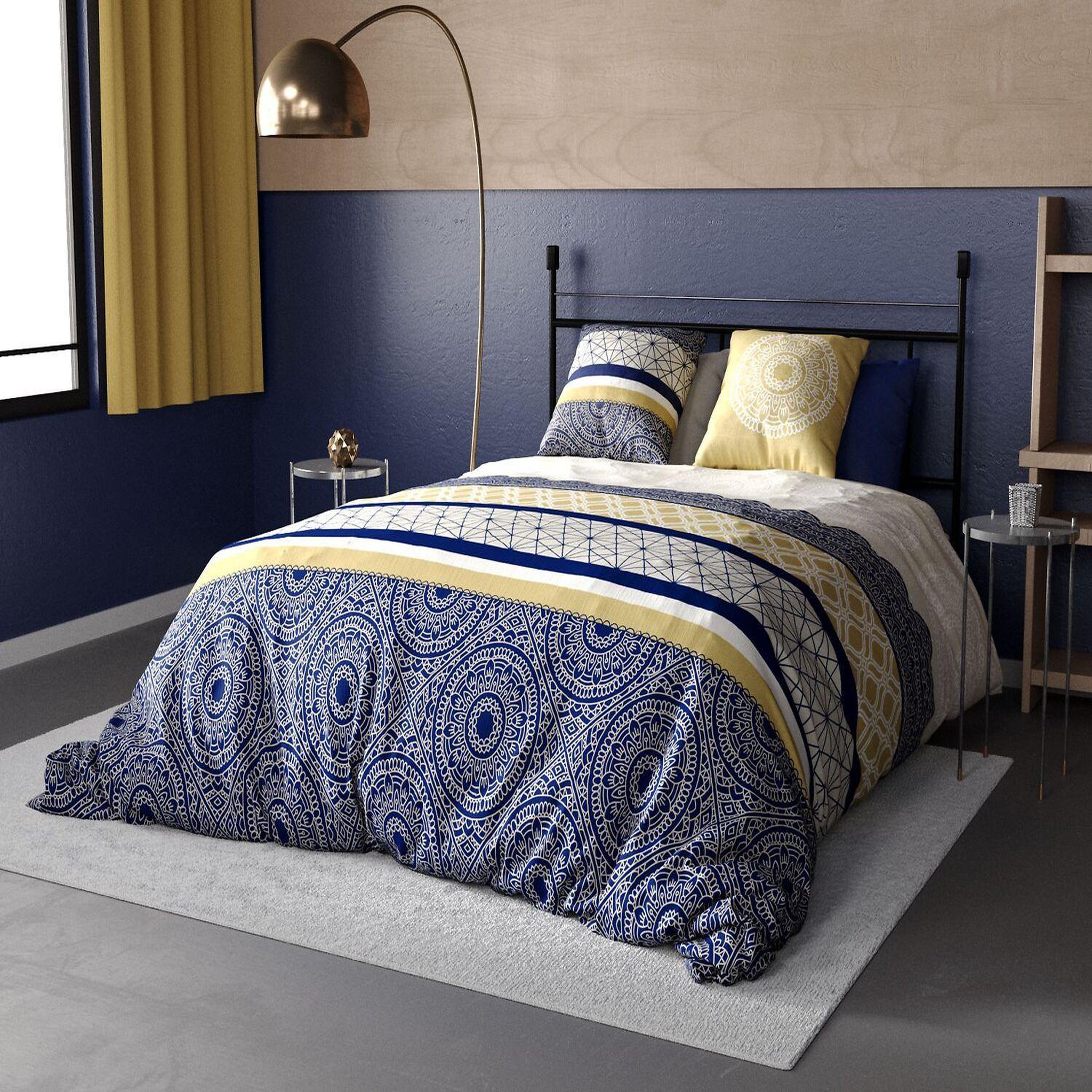 Voir la diapositive 1 : ATELIER DU COTON Parure de couette 100%coton 57fils/cm2 connexions