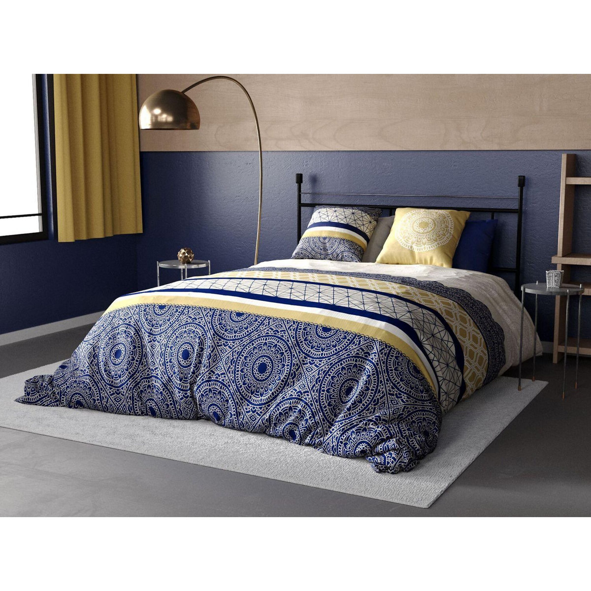 ATELIER DU COTON Parure de couette 100%coton 57fils/cm2 connexions