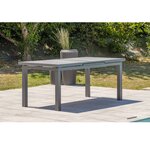 DCB GARDEN Table de jardin - 8/10 places - Céramique/aluminium - Anthracite - VENISE