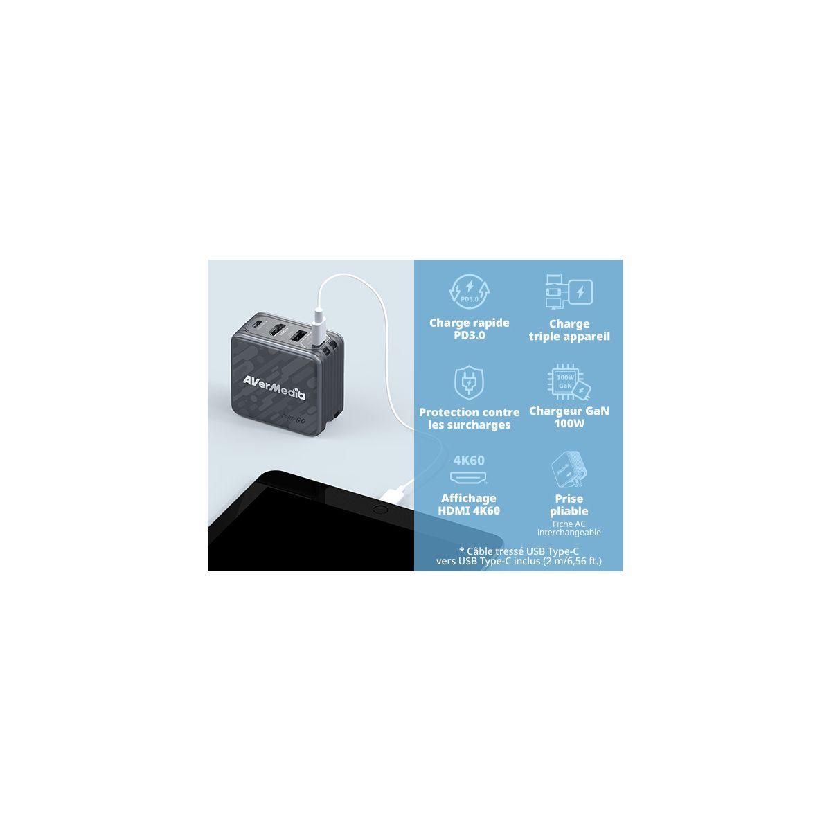 Avermedia Chargeur console de jeux Core Go Blanc