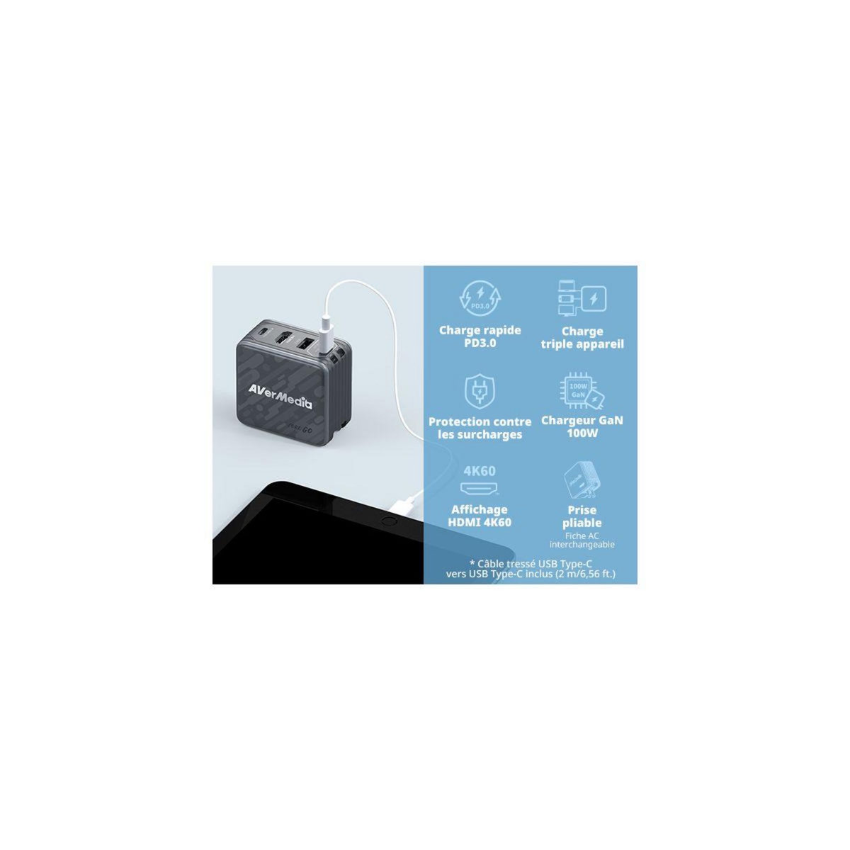 Avermedia Chargeur console de jeux Core Go Blanc