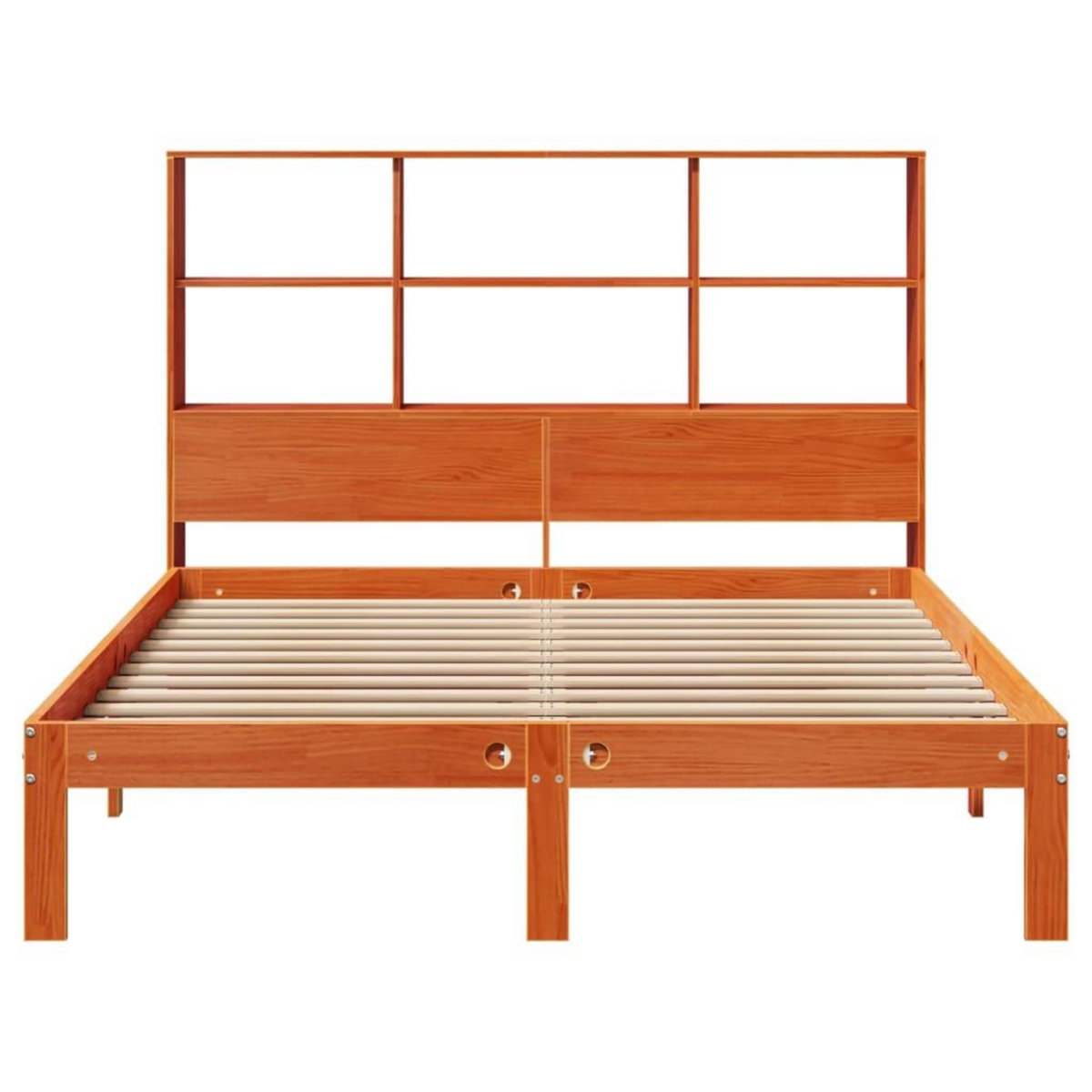 VIDAXL Lit bibliotheque sans matelas cire marron 135x190 cm pin massif