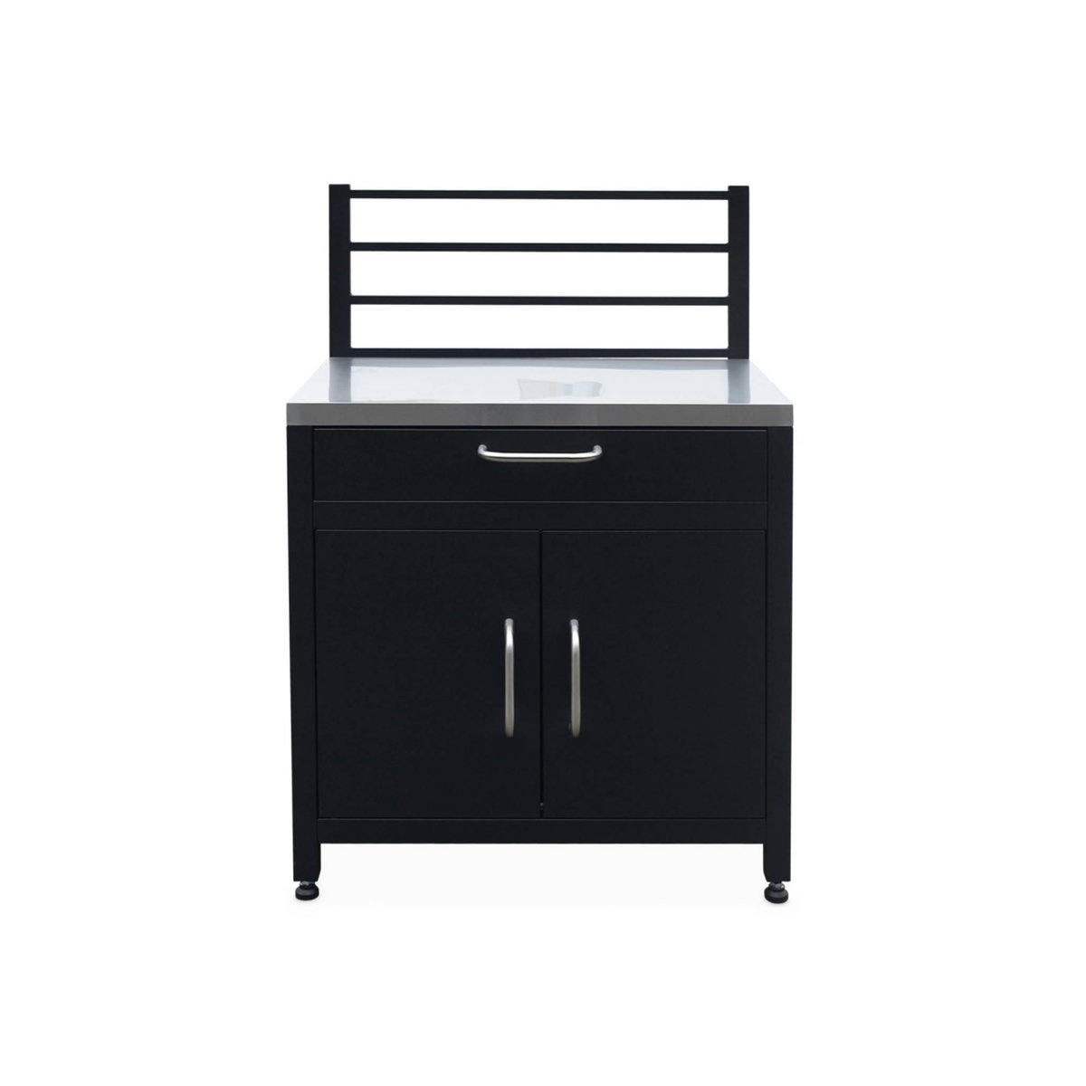 SWEEEK Meuble de cuisine extérieure en acier avec 1 tiroir et 1 porte et 1 grille de suspension L80