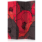 Paris Prix Paravent 3 Volets  Pleated Poppies  135x172cm