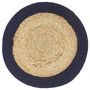 Voir la diapositive 2 : VIDAXL Napperons 4 pcs Naturel et bleu marine 38 cm Jute et coton