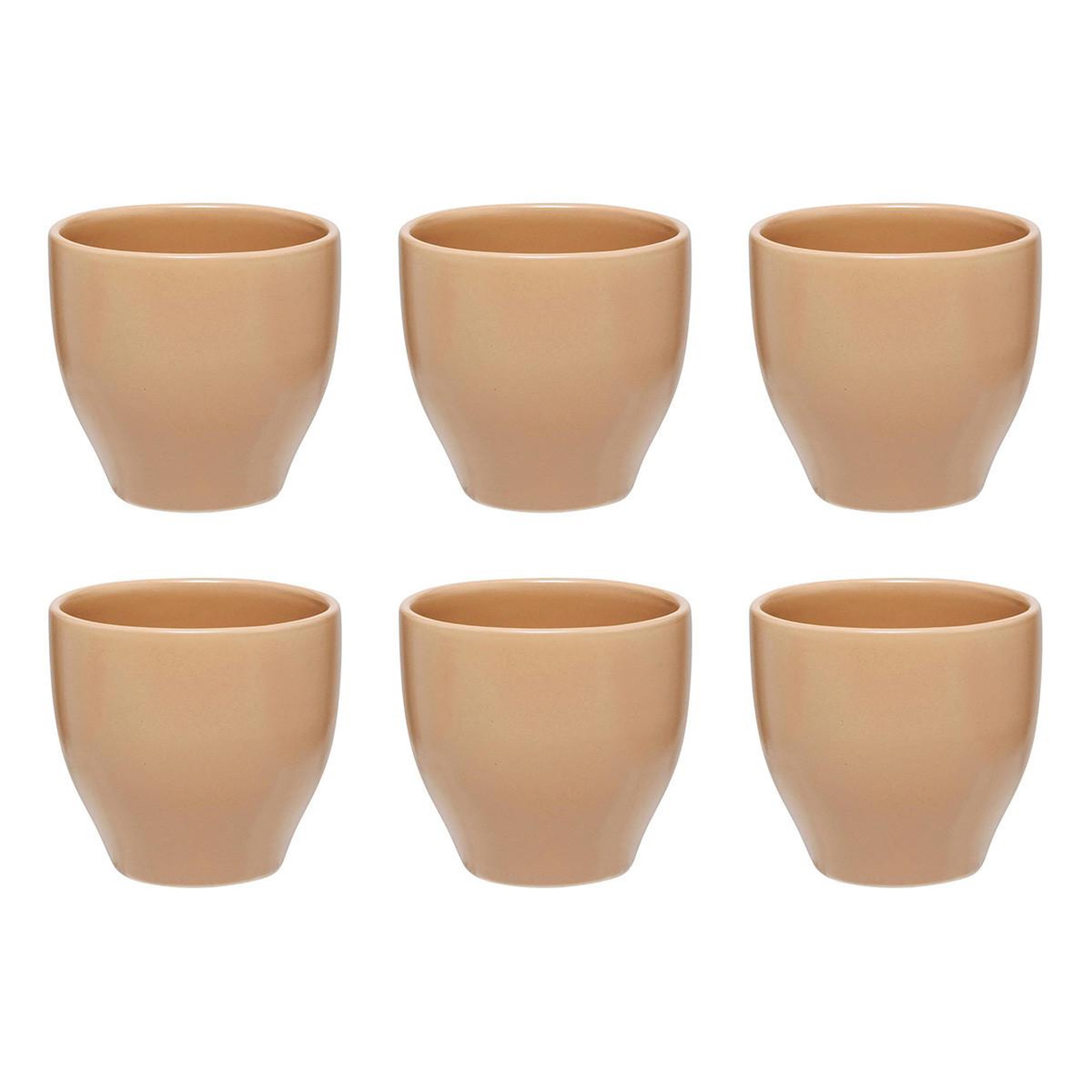 SECRET DE GOURMET Lot de 6 tasses à café en céramique  maé  11cl beige