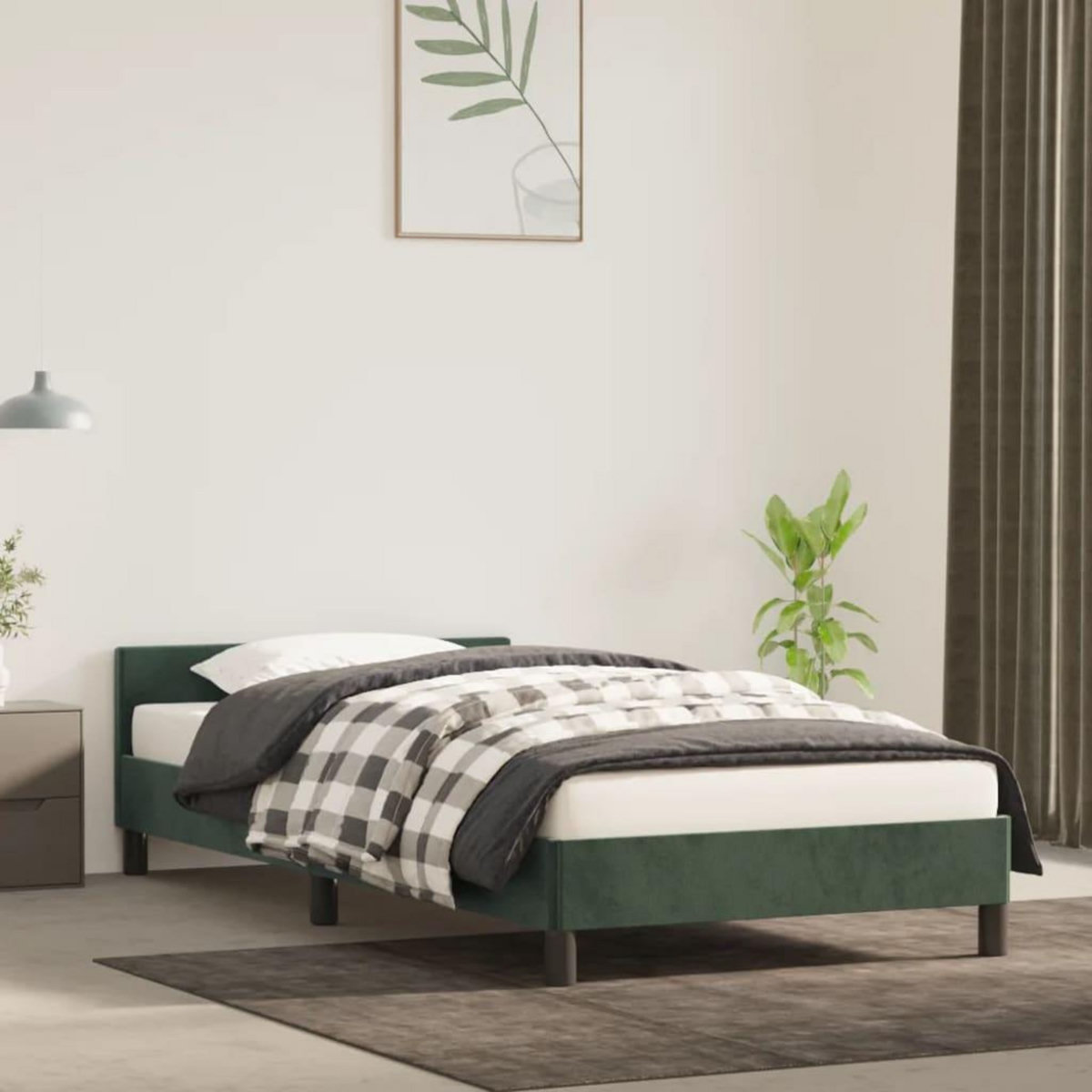 VIDAXL Cadre de lit sans matelas vert fonce 80x200 cm velours
