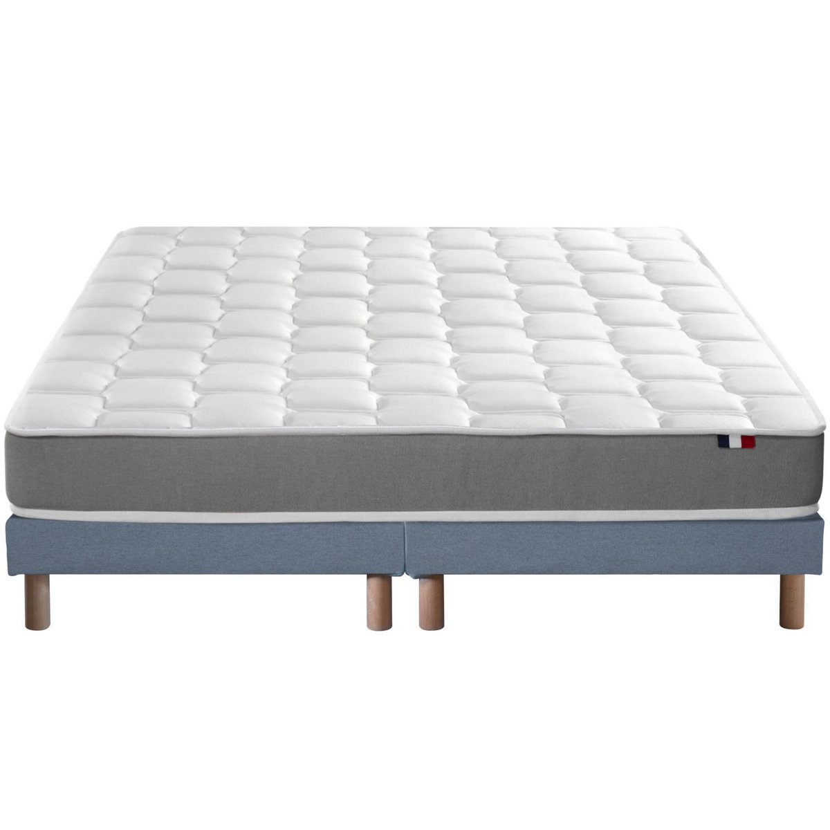 IDLITERIE Ensemble matelas mémoire de forme MAM AZUR avec sommier - confort français