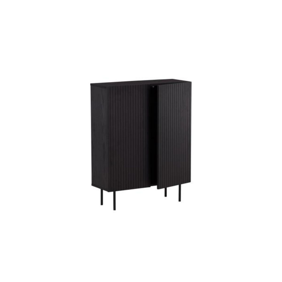 Paris Prix Buffet Design Nervuré  Bjorkon  103cm Noir