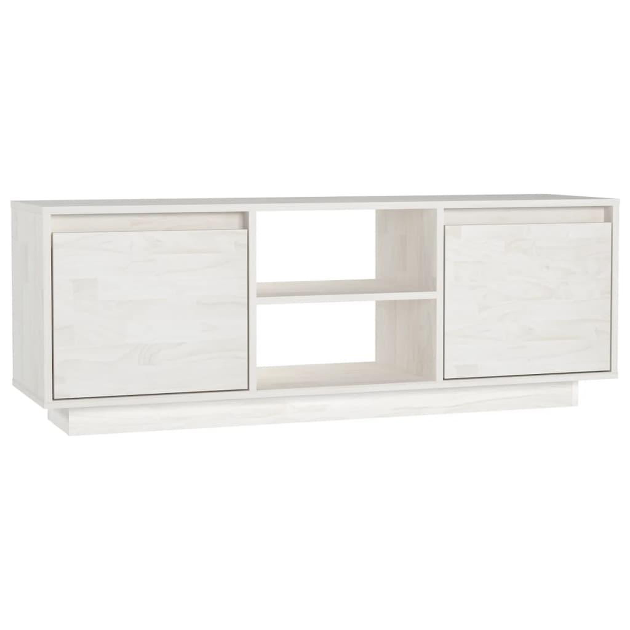 Voir la diapositive 2 : VIDAXL Meuble TV Blanc 110x30x40 cm Bois de pin massif