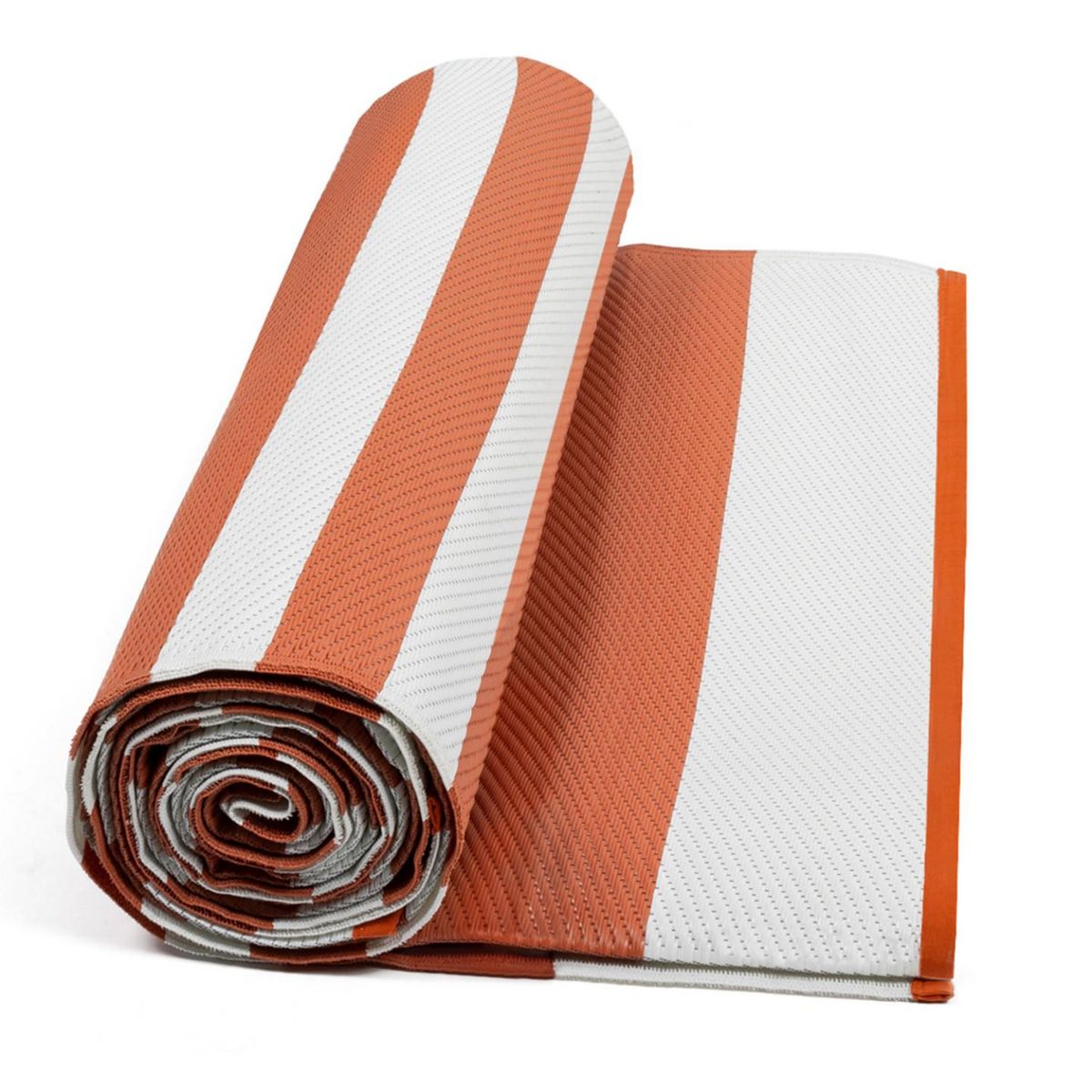 ID MARKET Tapis extérieur RAYURES terracotta 270 x 370 CM