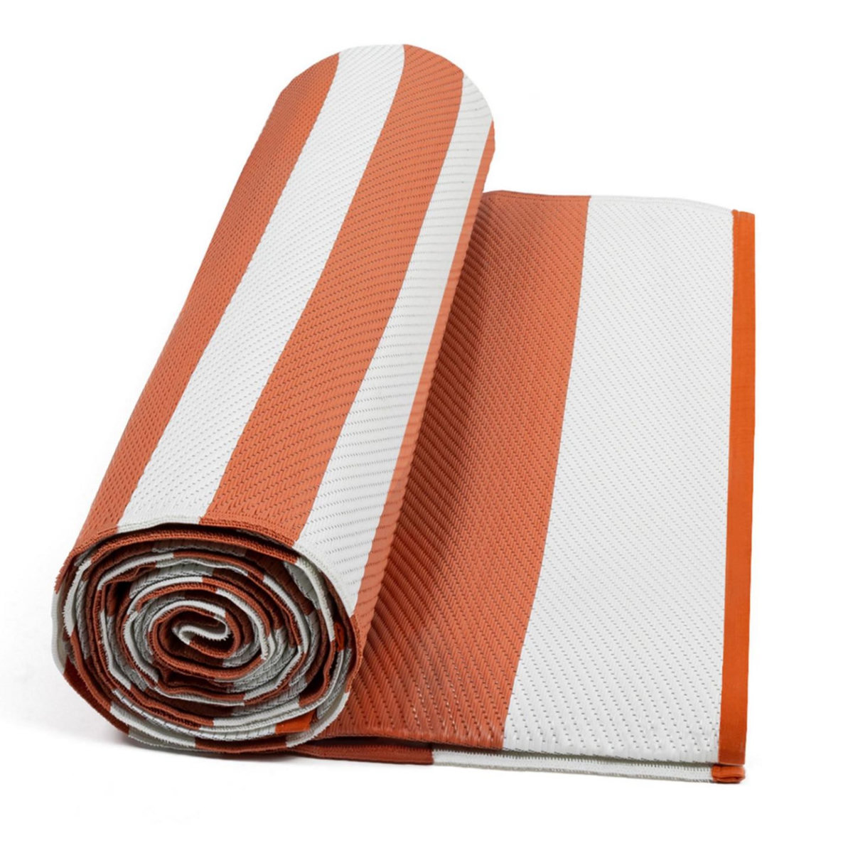ID MARKET Tapis extérieur RAYURES terracotta 270 x 370 CM