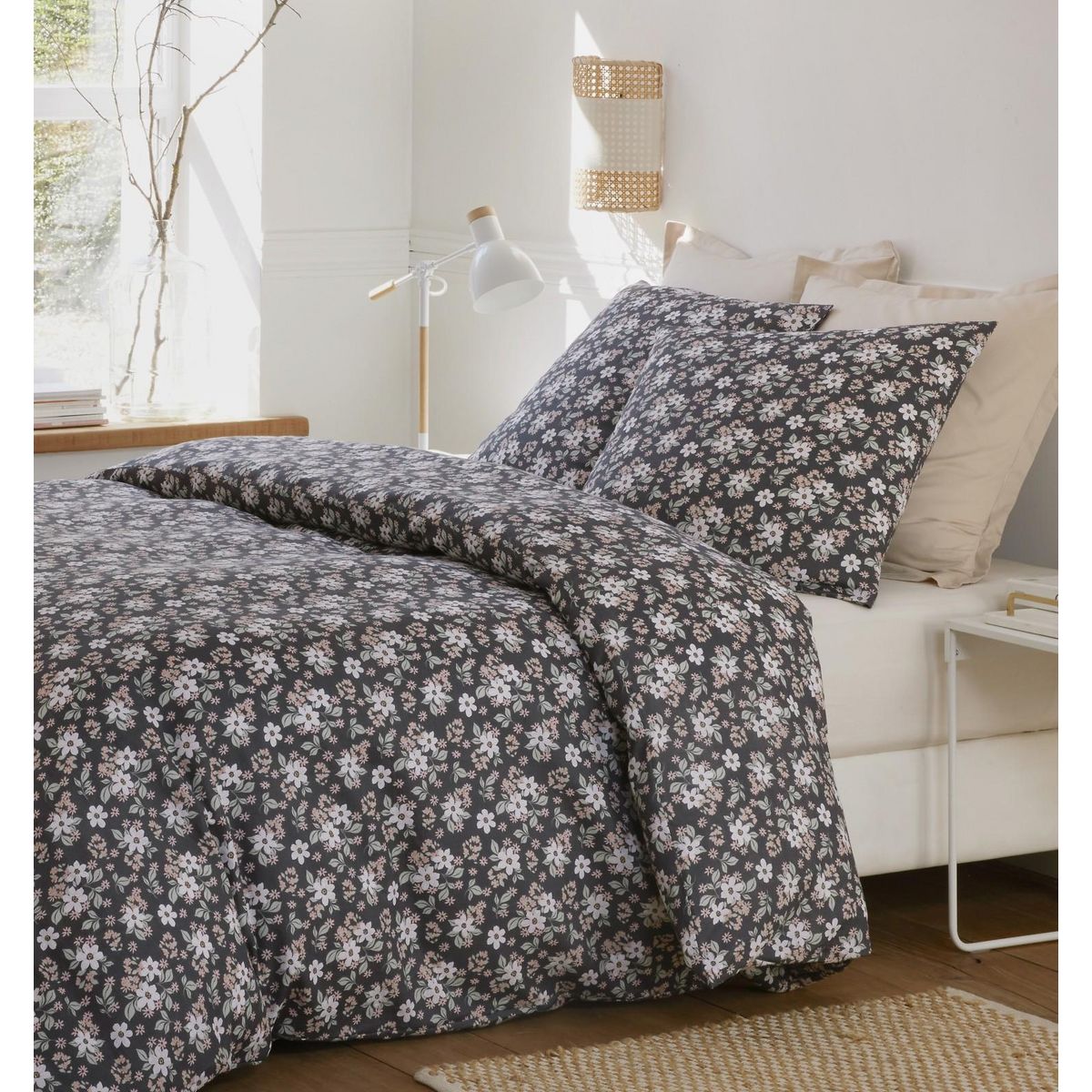 BATON ROUGE Parure housse de couette 100% gaze de coton imprimé sakuria