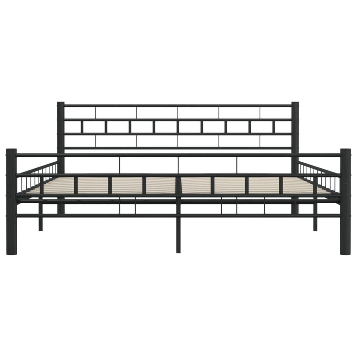 VIDAXL Cadre de lit sans matelas et tete de lit noir 160x200 cm acier