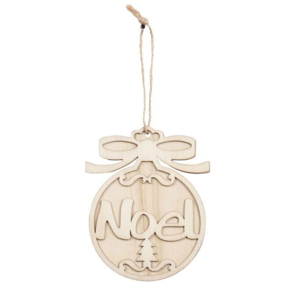 Paris Prix Sujet en Bois à Décorer  Boule Noël  12cm Naturel