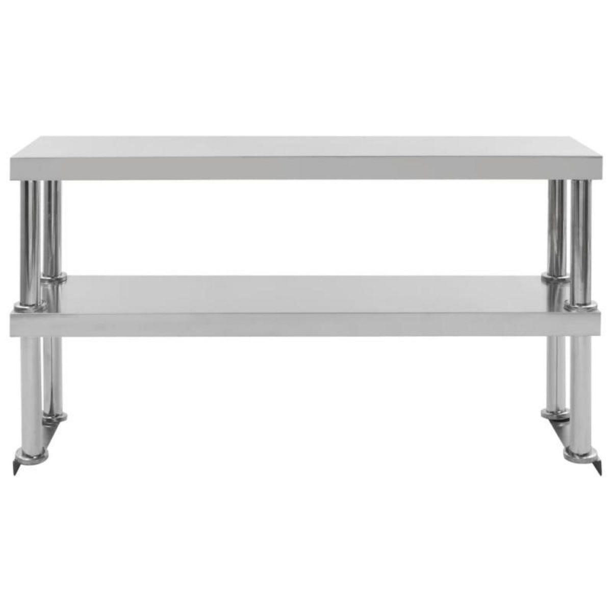 VIDAXL Étagère de table de travail 2 niveaux 120x30x65 cm Inox