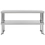 Voir la diapositive 3 : VIDAXL Étagère de table de travail 2 niveaux 120x30x65 cm Inox