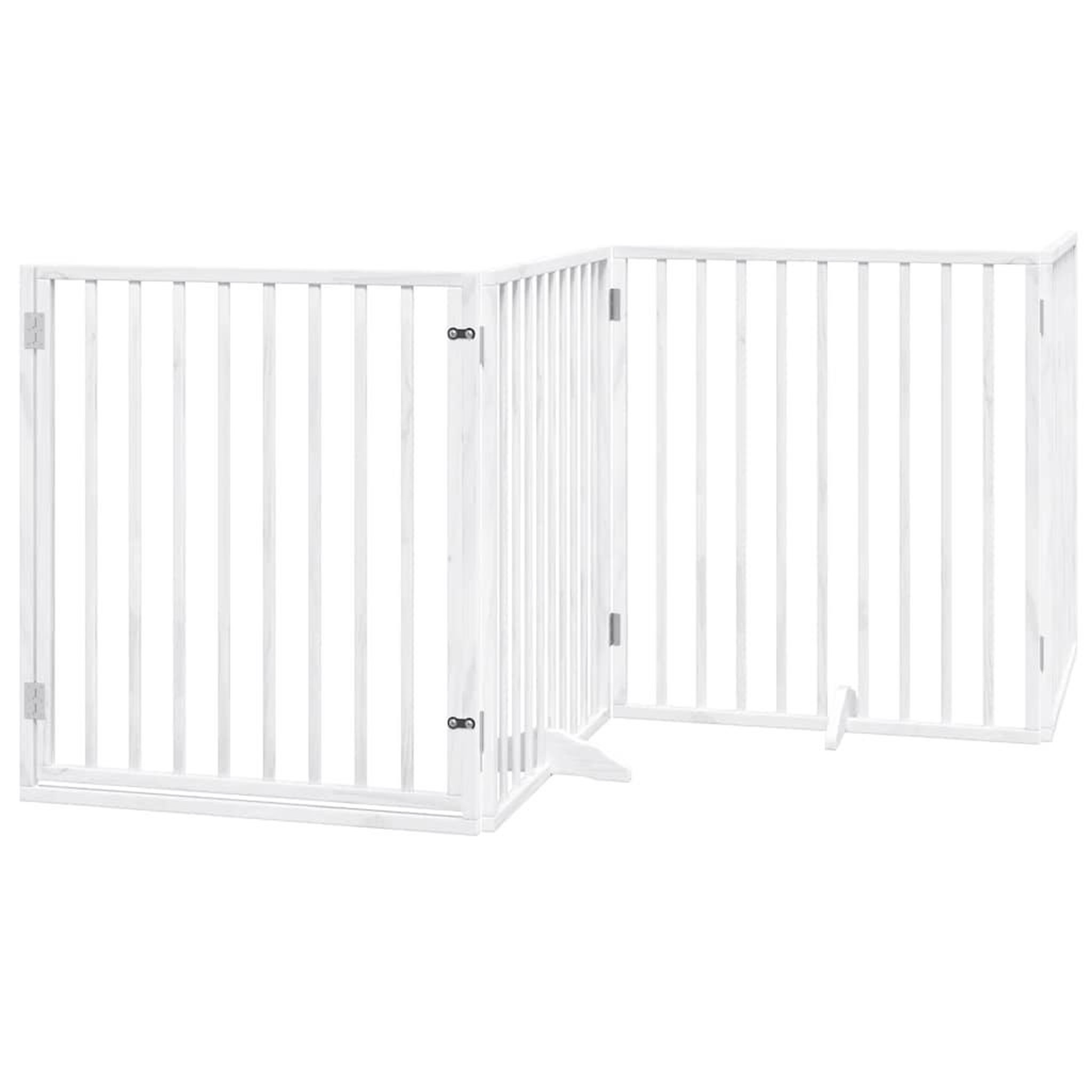 Voir la diapositive 3 : VIDAXL Barriere pour chien porte pliable 8panneaux blanc bois peuplier