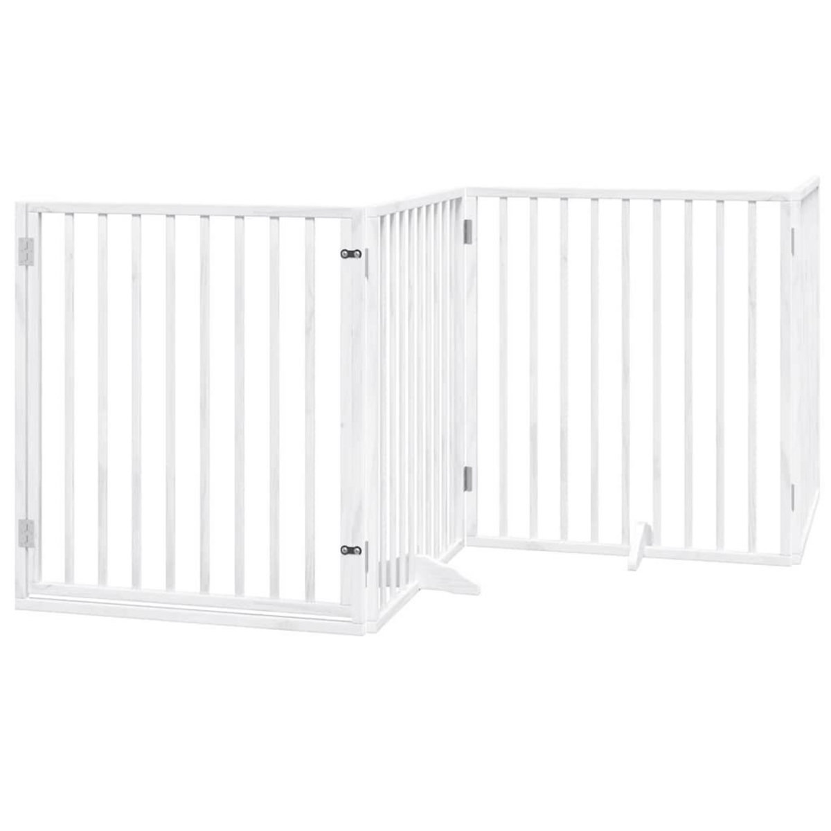 VIDAXL Barriere pour chien porte pliable 8panneaux blanc bois peuplier
