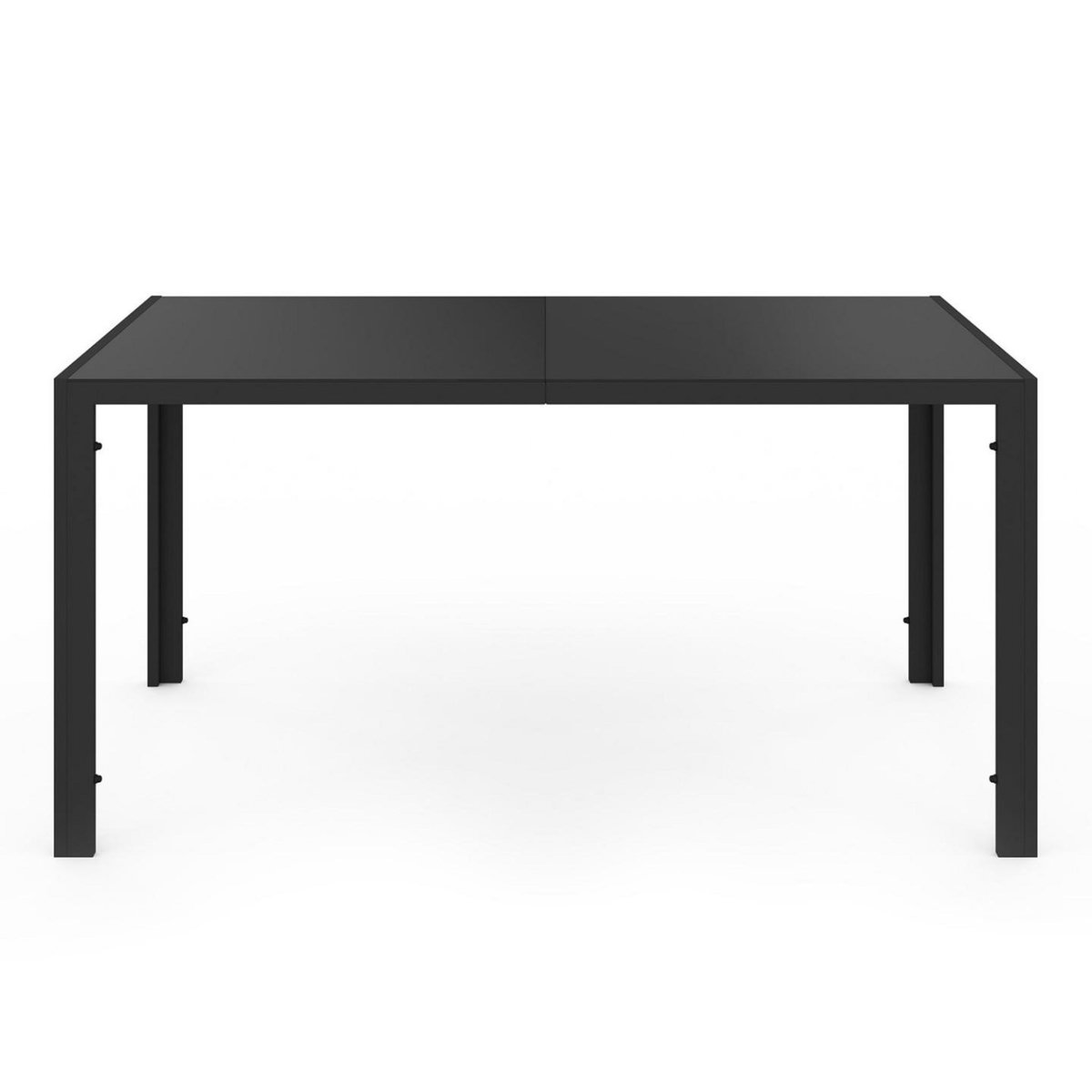 ID MARKET Salon de jardin MADRID table 150 CM et 6 chaises empilables noir