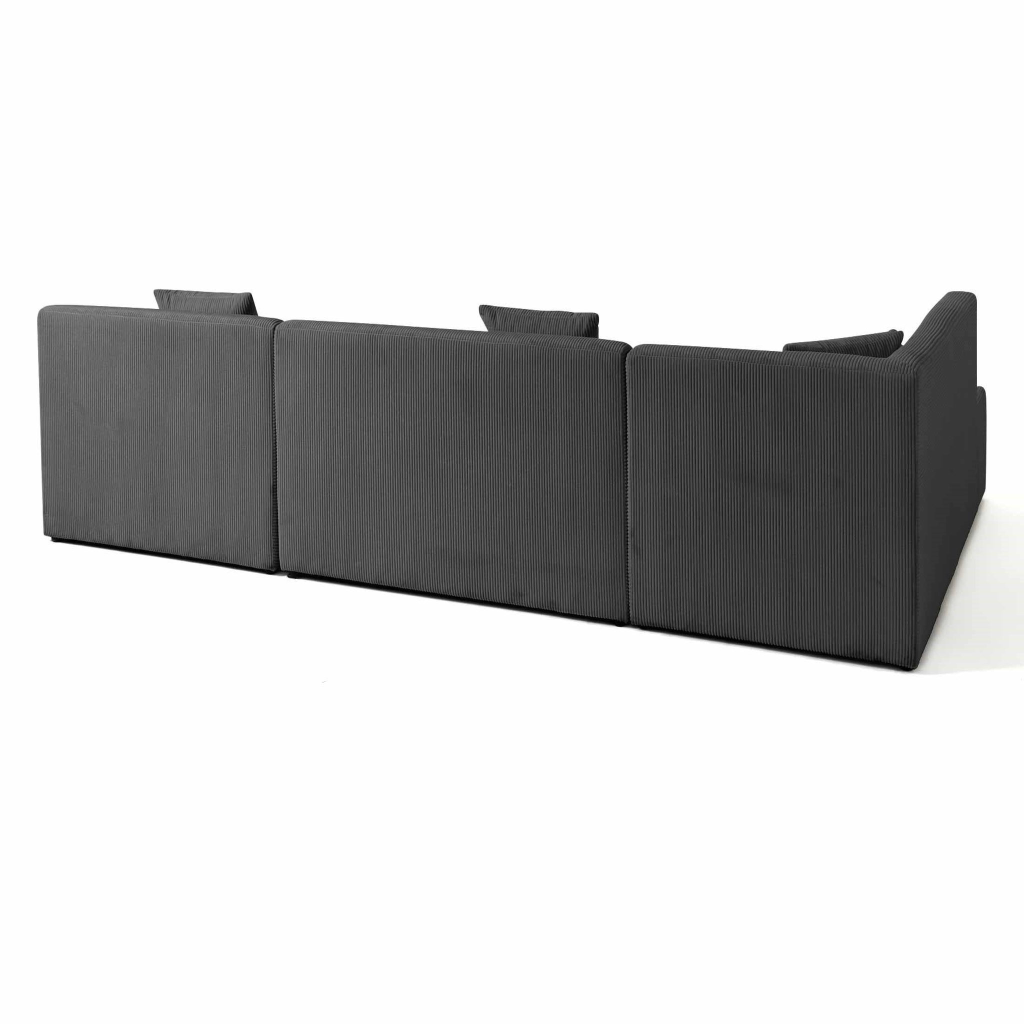 Voir la diapositive 6 : LISA DESIGN Onyx - canapé panoramique d'angle gauche 7 places - en velours côtelé