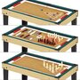 KANGUI Table de jeux 10 en 1 - Baby Foot - Billard - Ping Pong - Hockey - Bowling - Cartes - Structure Bois - Accessoires Inclus