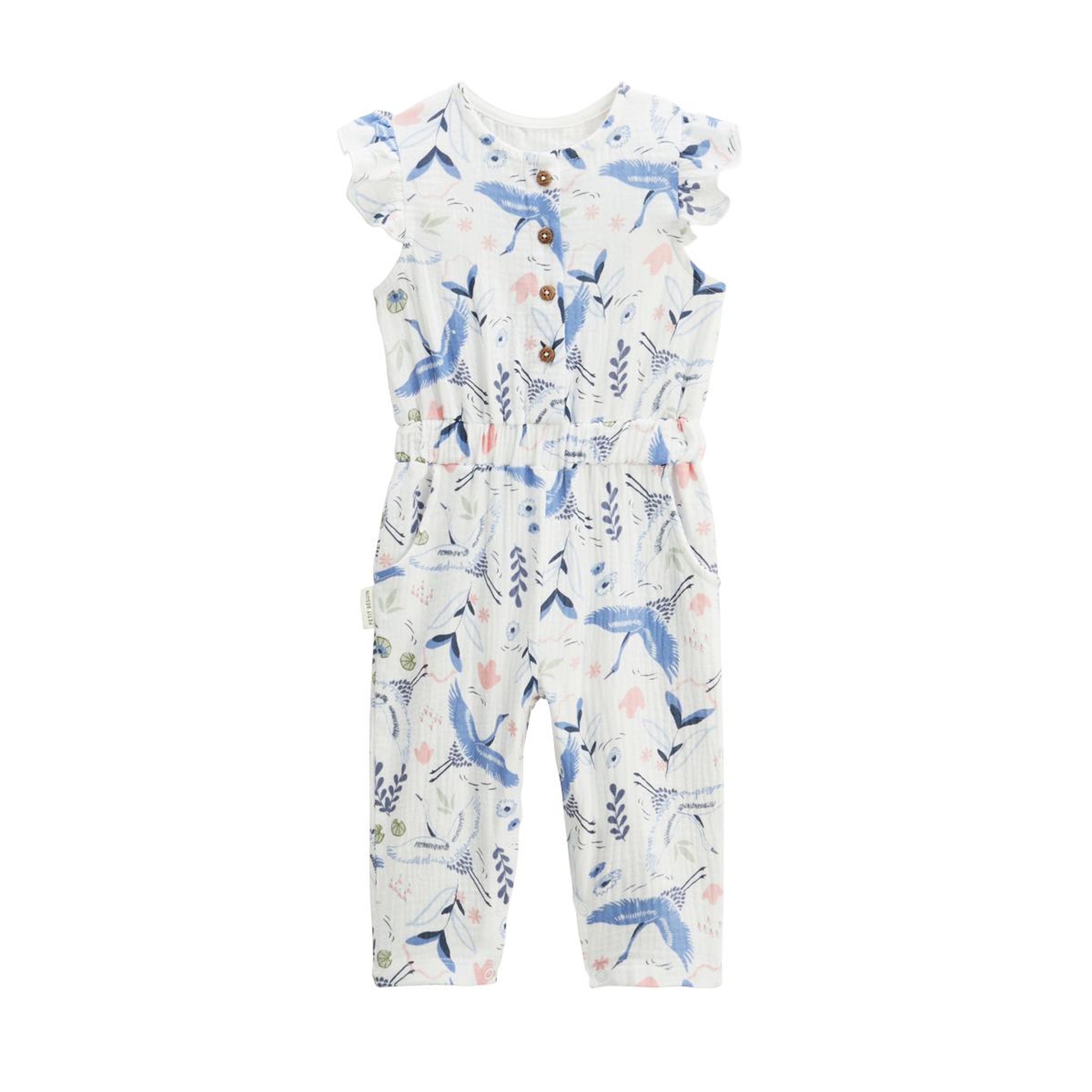 Voir la diapositive 1 : Petit Béguin Combinaison bébé en gaze de coton tiana