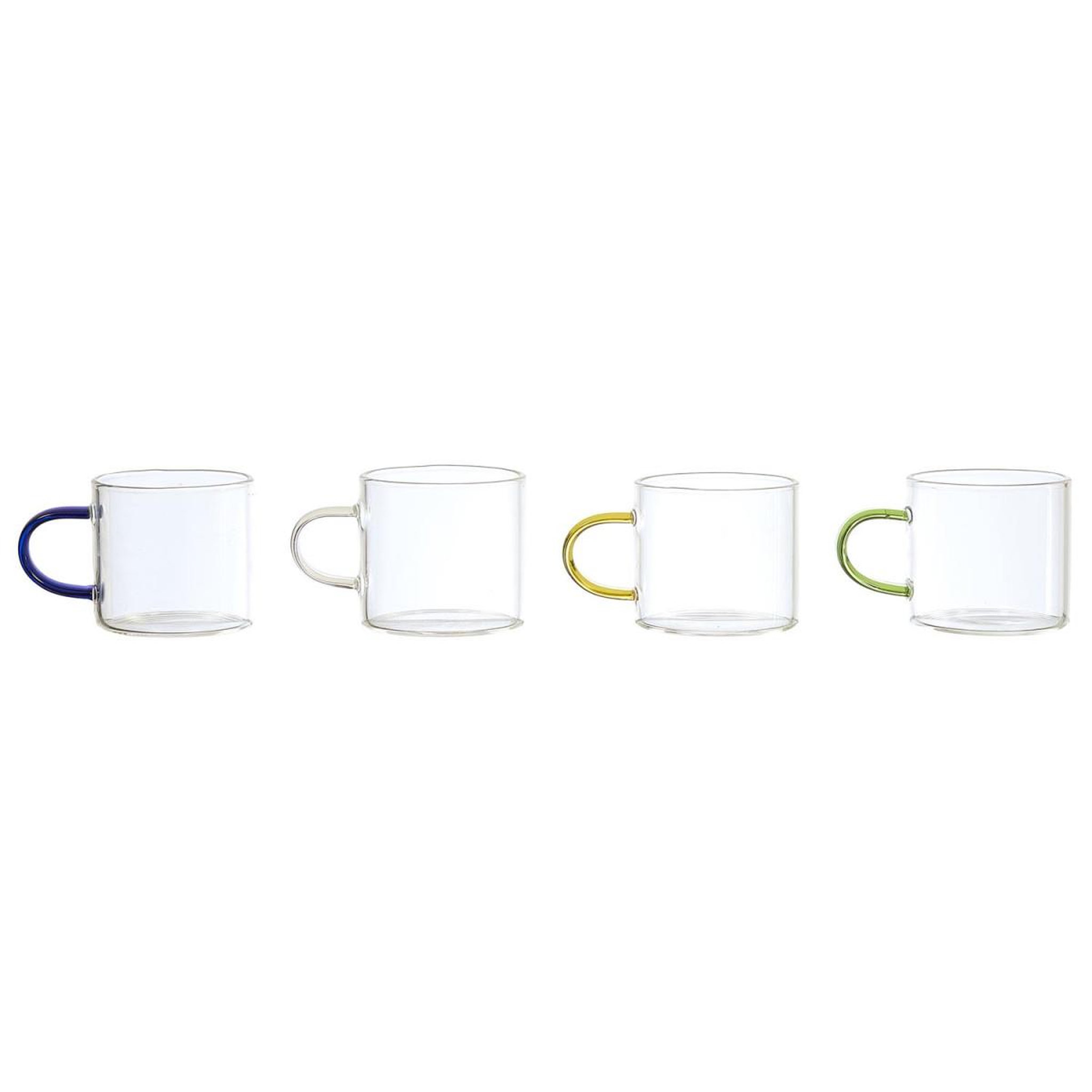 Voir la diapositive 2 : The Home Deco Factory Lot de 4 tasses à café avec support  paradis  8cm transparent