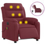 Voir la diapositive 2 : VIDAXL Fauteuil de massage inclinable electrique Rouge bordeaux Tissu