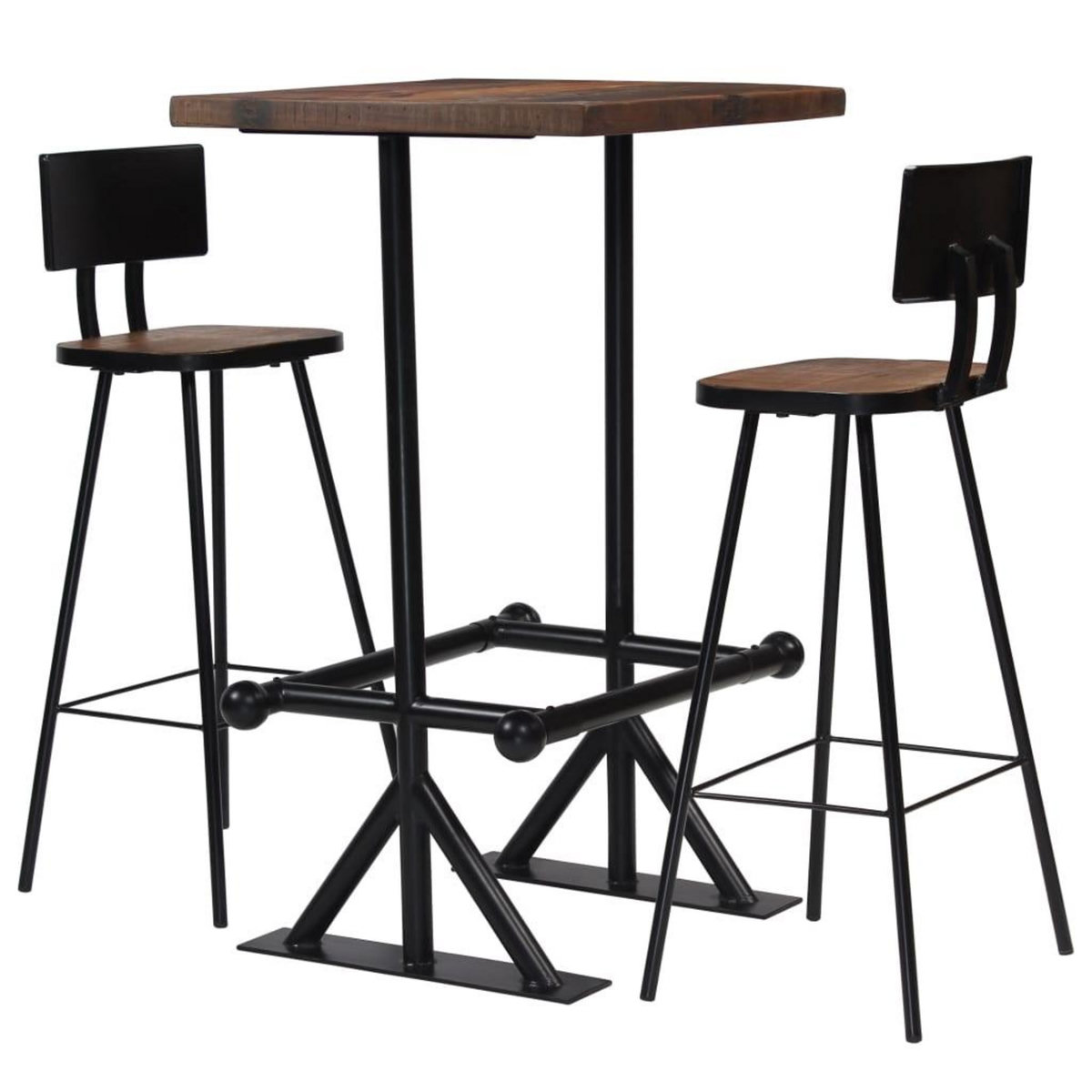 VIDAXL Mobilier de bar 3 pcs Bois de recuperation massif