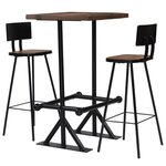 VIDAXL Mobilier de bar 3 pcs Bois de recuperation massif